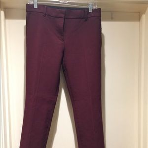 Burgundy Ankle Ann Taylor pants Sz 4